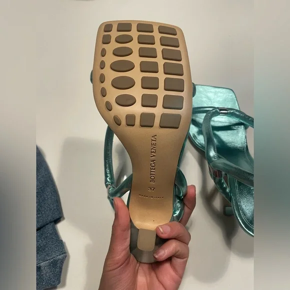 Bottega Veneta Stretch Slingback Sandals in Blue Lagoon - Picture 11 of 16